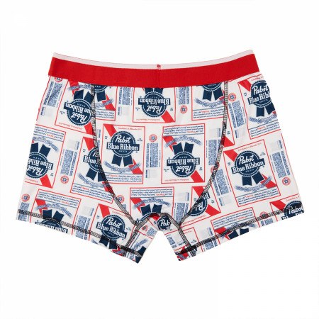 Pabst Blue Ribbon Label All Over Print Men's Underwear Boxer Briefs